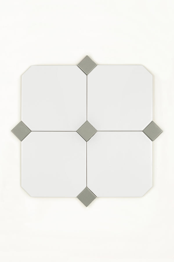 Pavé Blanc 15x15 cm, Eucalyptus Dot 3x3 cm