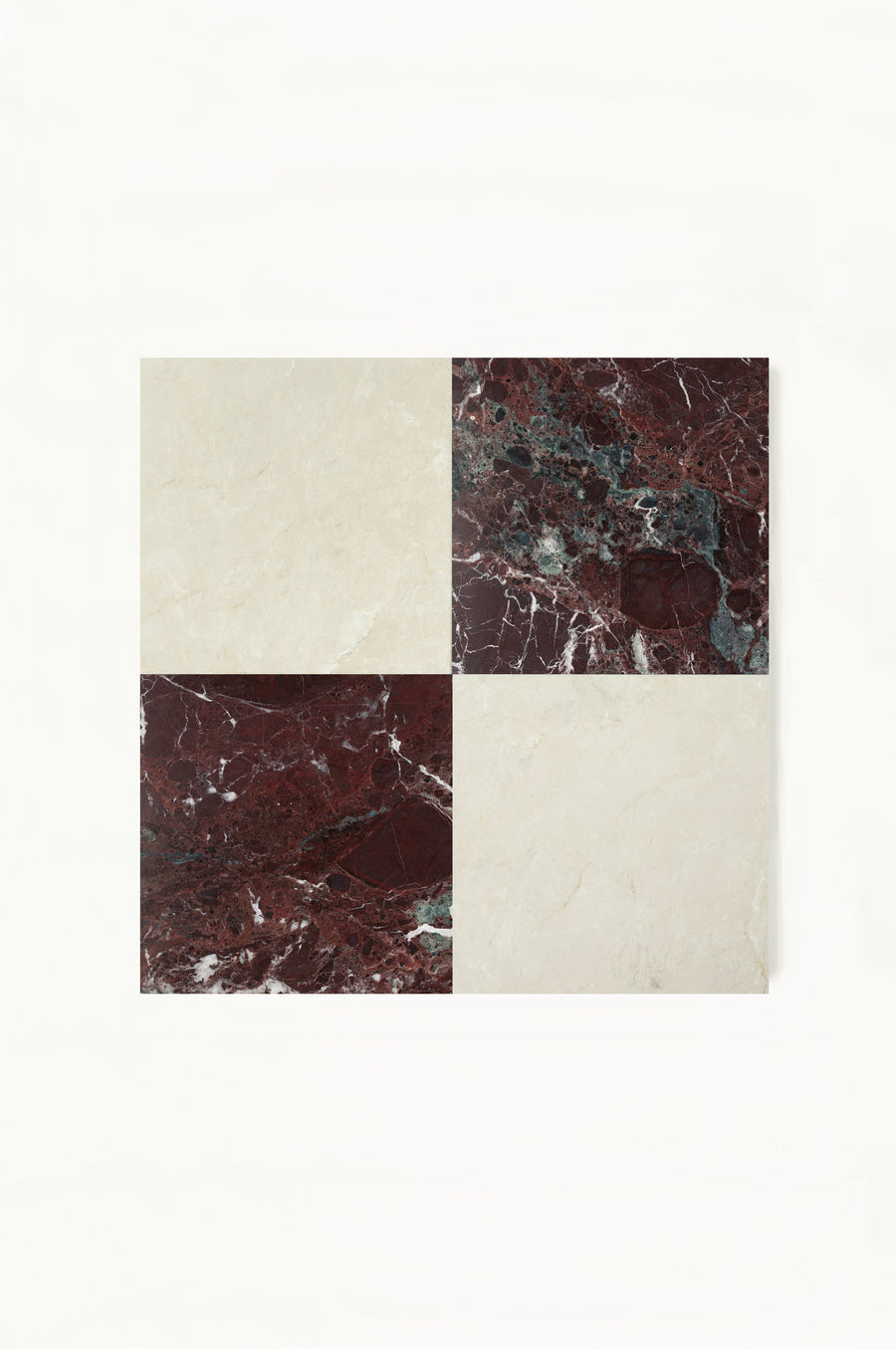 Rosso Levanto og Bottega Cremo 20x20 cm